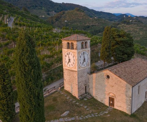 Aerial view of Chiesa di San Vigilio, Treviso